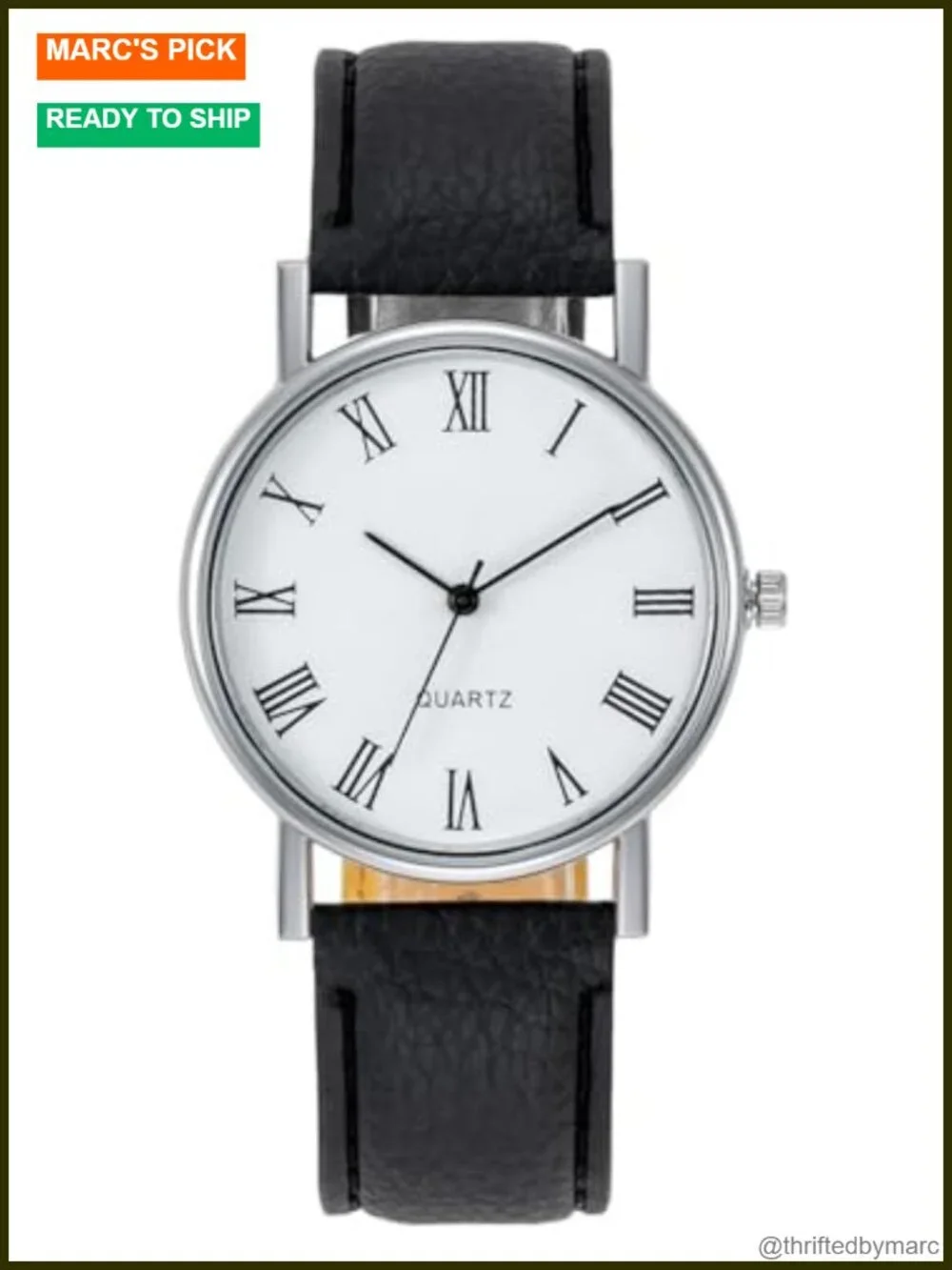 Men's Casual Faux Leather Analog Quartz Wristwatch with Stainless Steel Case